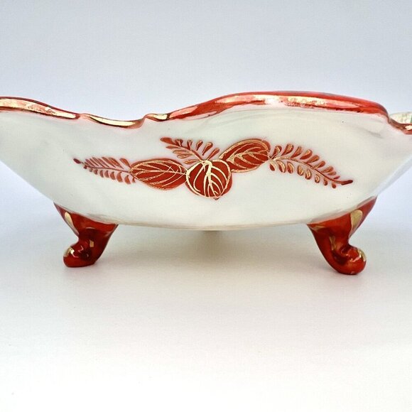 Antique Japanese Kutani Porcelain Footed Bowl Hand Painted Geisha Ware - Picture 3 of 11